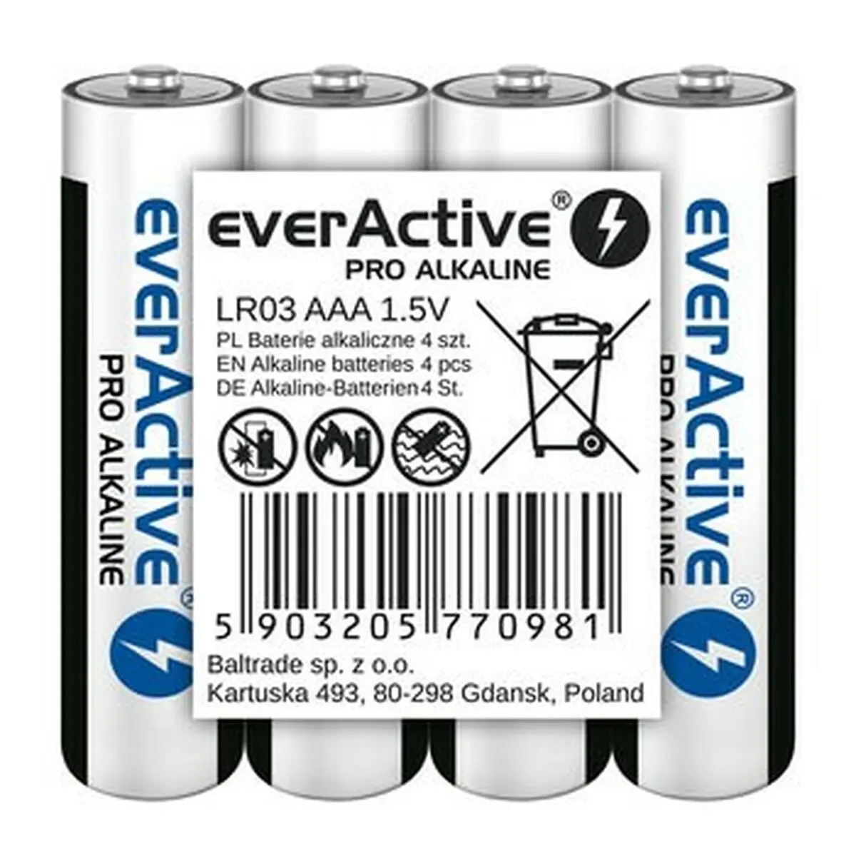 Batterie EverActive LR03 1,5 V (4 Unità)