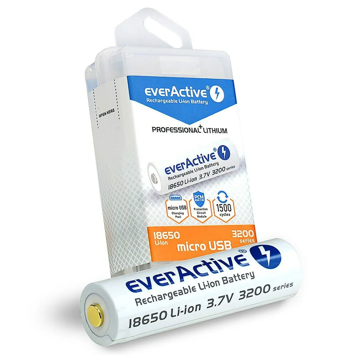 Batteria ricaricabile EverActive FWEV1865032MBOX 18650 3200 mAh 3,7 V