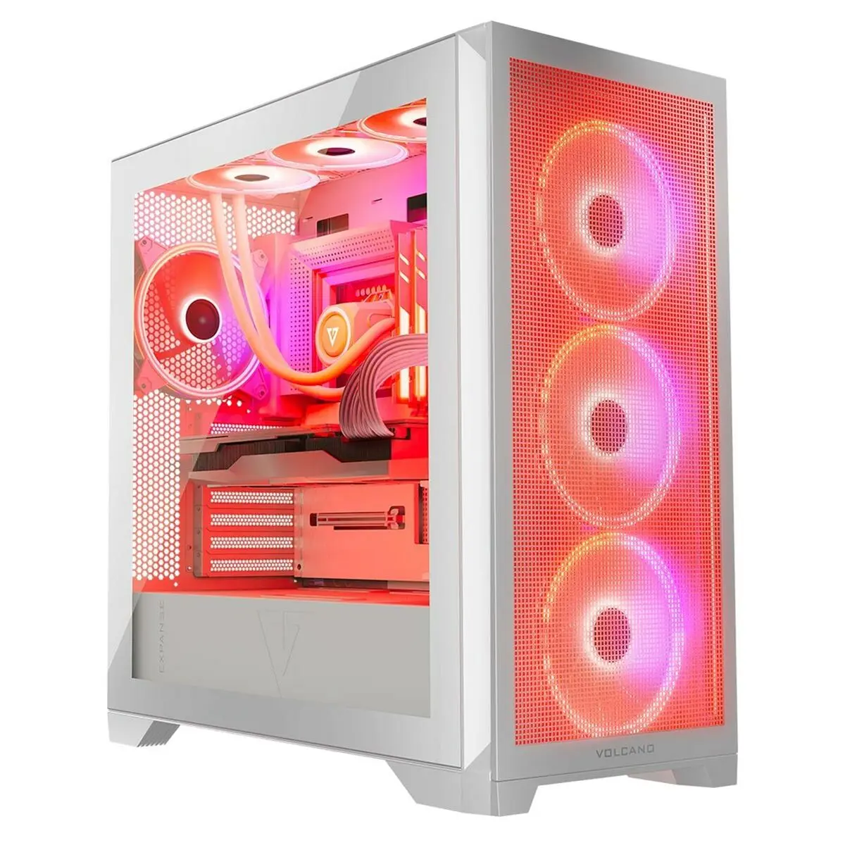 Case computer desktop ATX Modecom VOLCANO EXPANSE S APEX ARGB Bianco