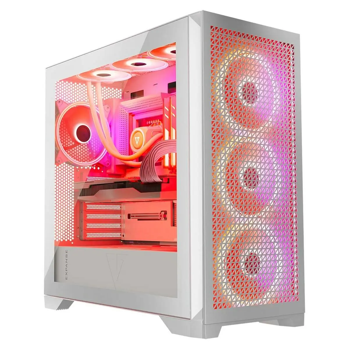 Case computer desktop ATX Modecom VOLCANO EXPANSE T APEX ARGB Bianco