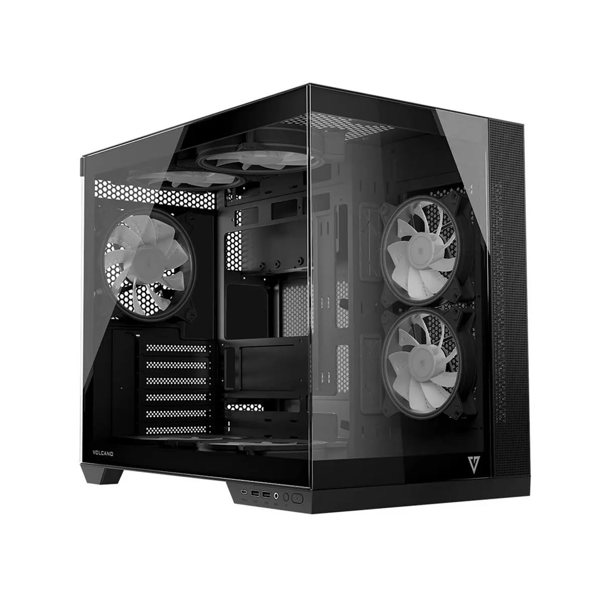 Case computer desktop ATX Modecom Volcano Panorama Grigio