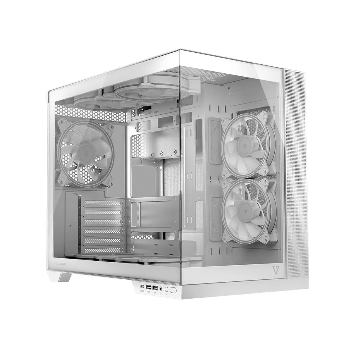 Case computer desktop ATX Modecom Volcano Panorama Midi biała Bianco