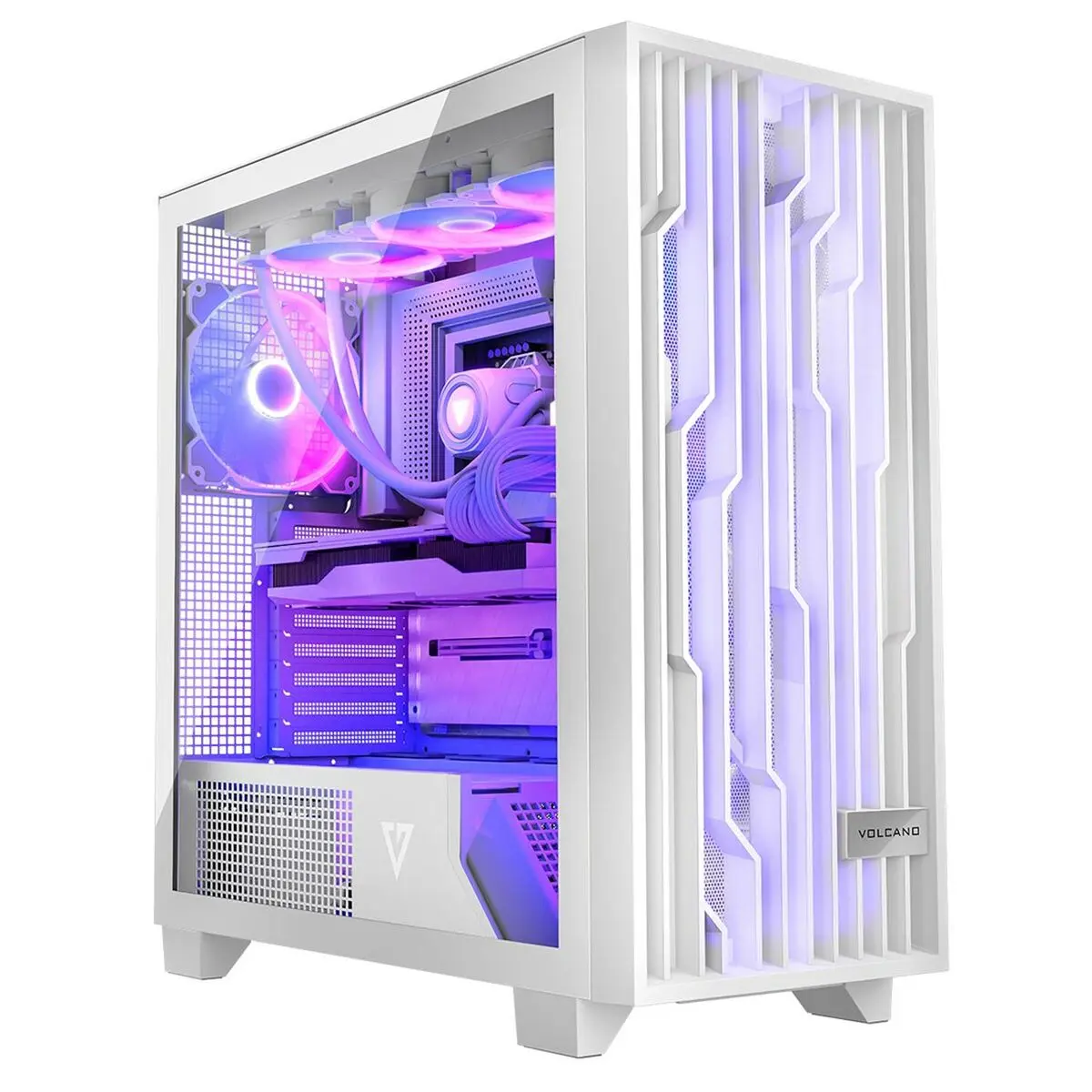 Case computer desktop ATX Modecom AT-PERUN-4F-ARGB-20-000000-0002 Bianco