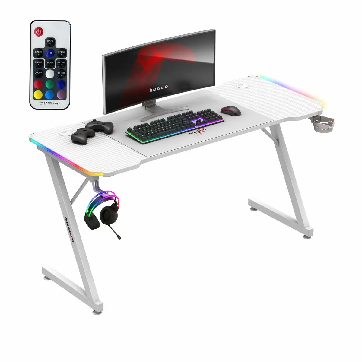 Scrivania Huzaro HZ-Hero 3.3 White RGB Bianco