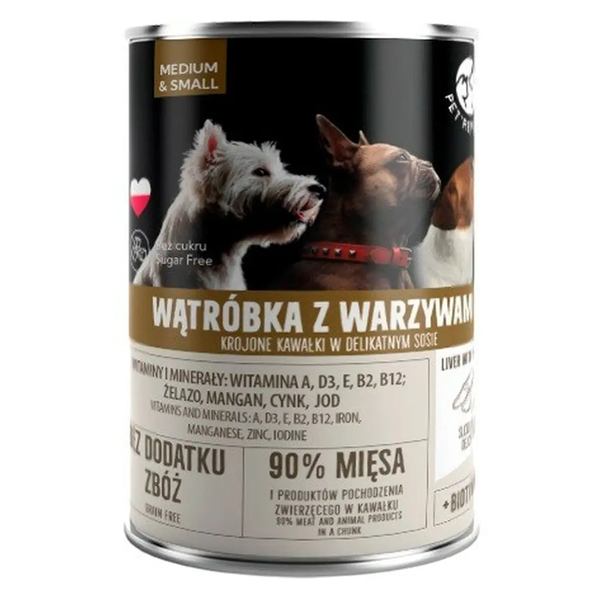 Cibo umido PETREPUBLIC Adult Medium Carne di manzo e vitello 400 g