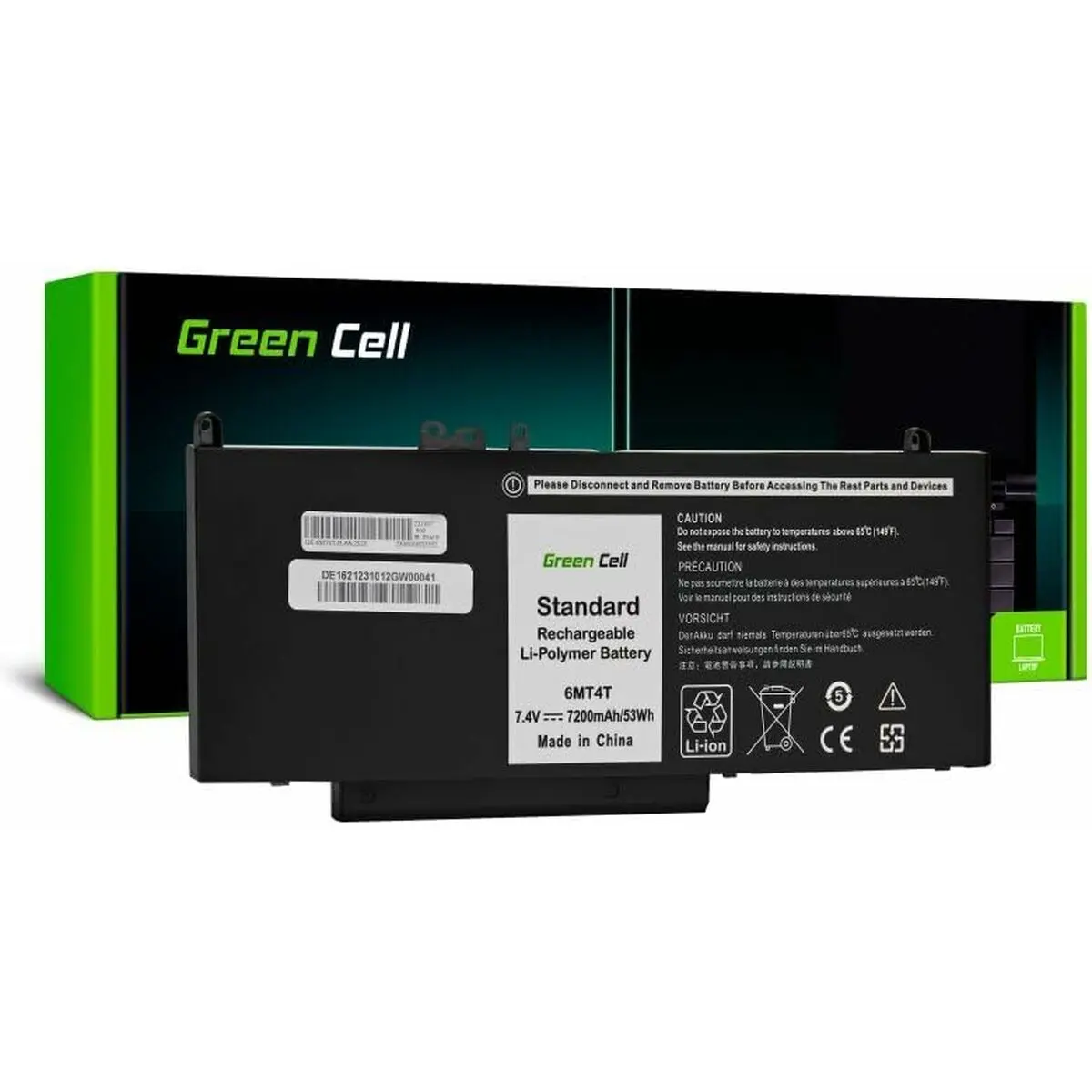 Batteria per Laptop Green Cell 6MT4T Nero 7200 mAh