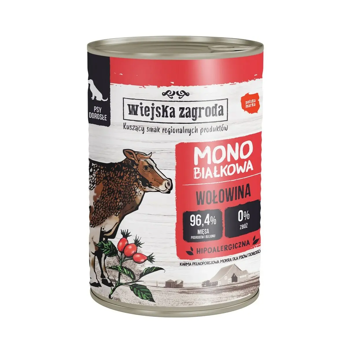 Cibo umido WIEJSKA ZAGRODA Monoprotein Beef Carne di manzo e vitello 400 g