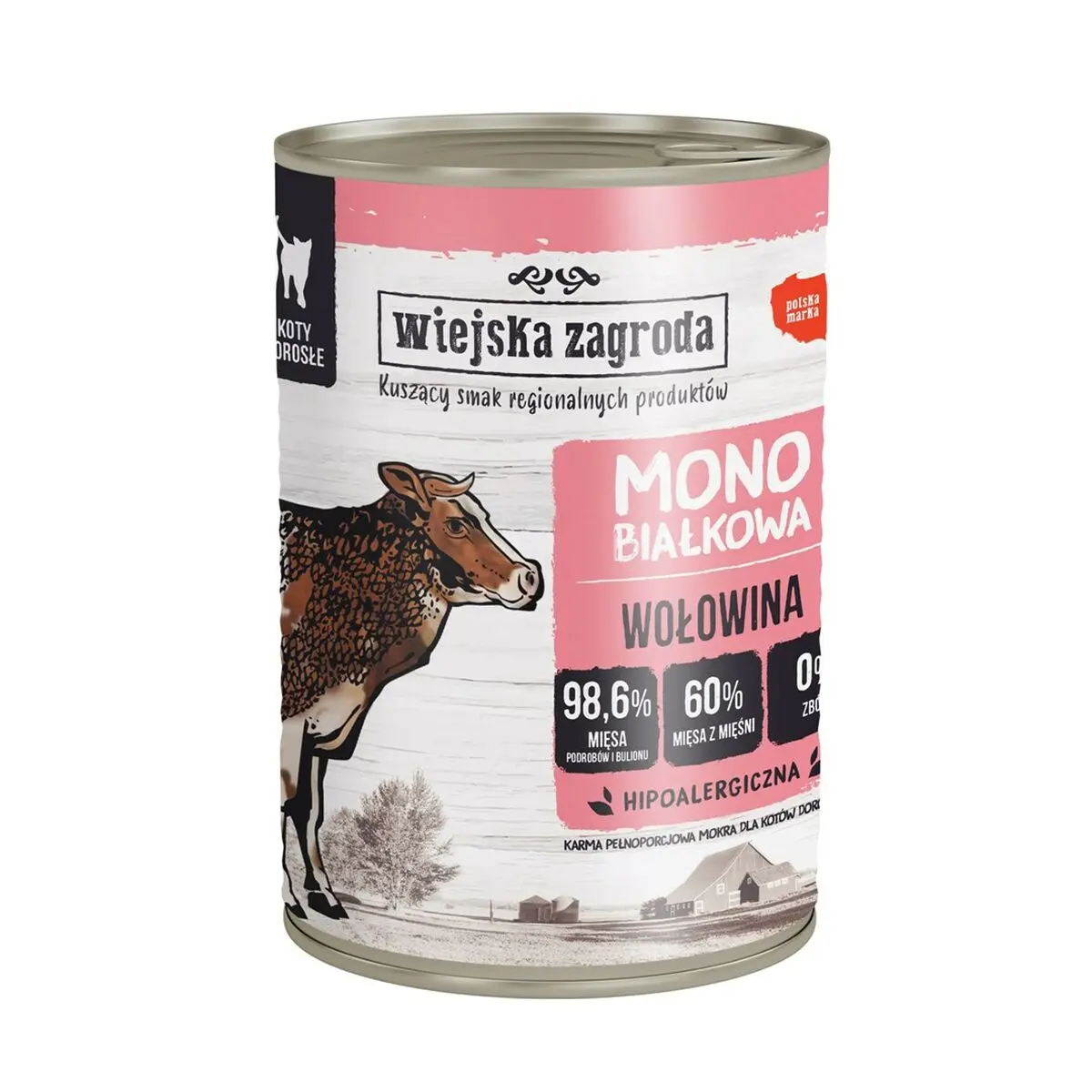 Cibo per gatti WIEJSKA ZAGRODA Carne monoproteica Carne di manzo e vitello 400 g