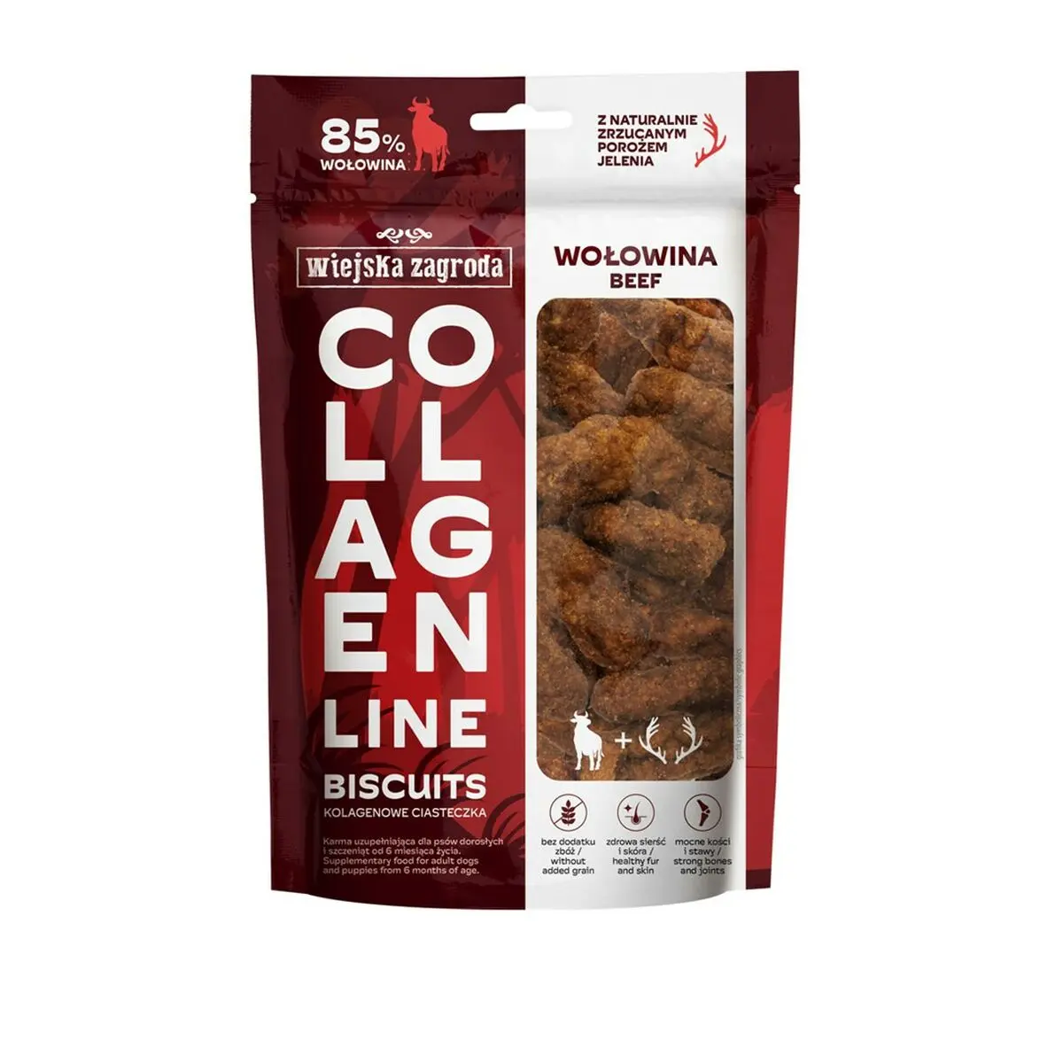 Snack per Cani WIEJSKA ZAGRODA Collagen Line Carne di manzo e vitello 90 g