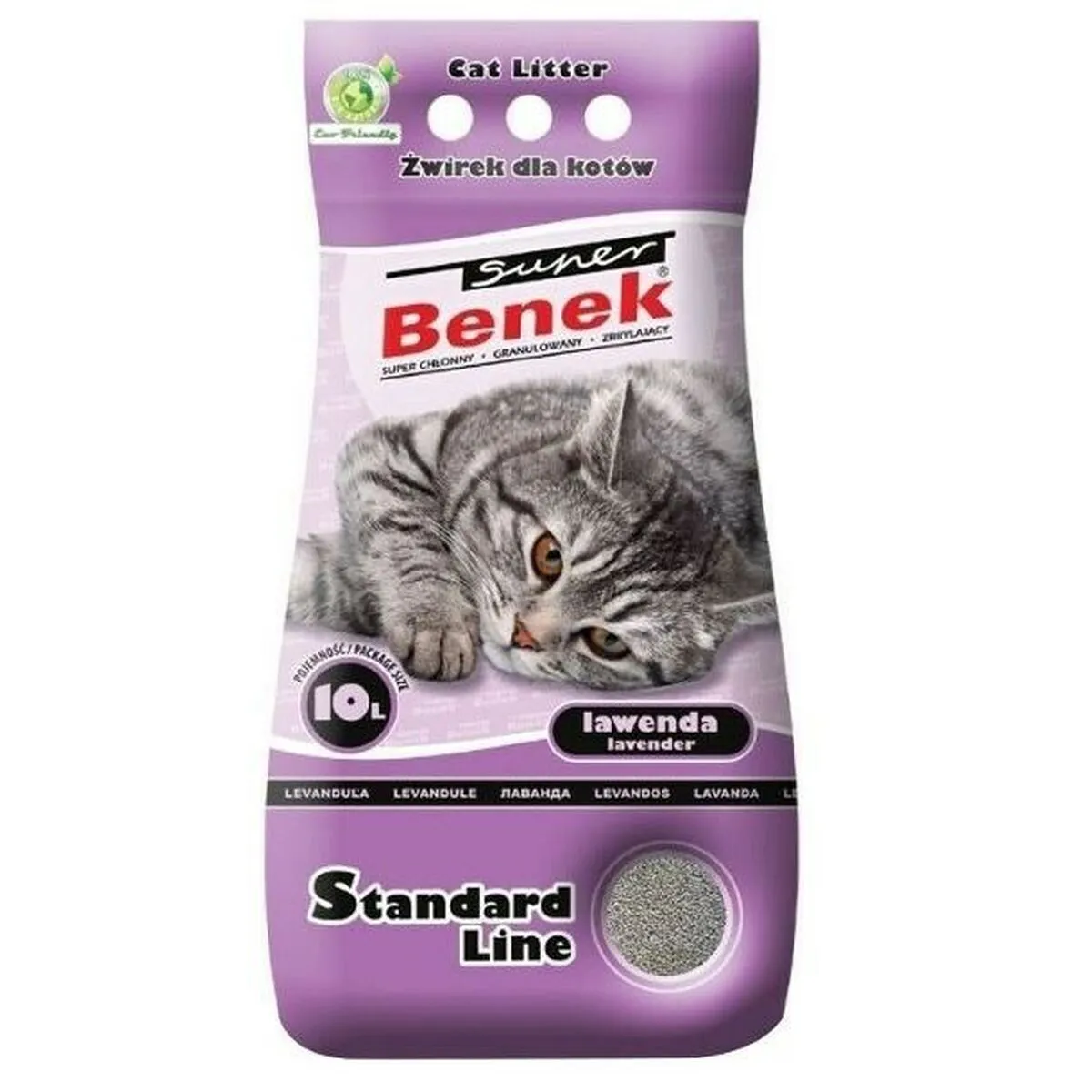 Sabbia per Gatti Super Benek Standard Grigio Lavanda 10 L