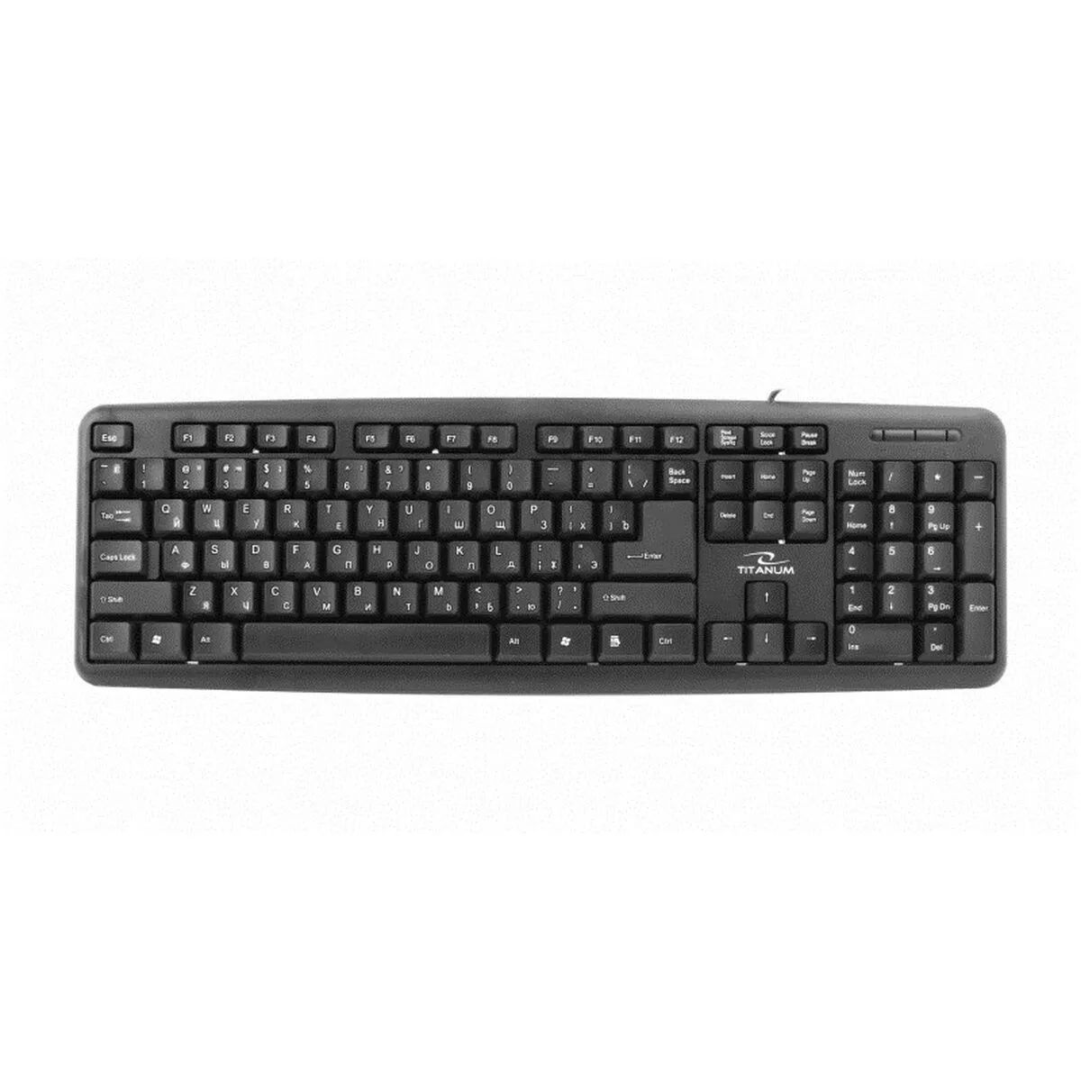 Tastiera Titanum TKR101 Nero Monocromatica Inglese Russo QWERTY