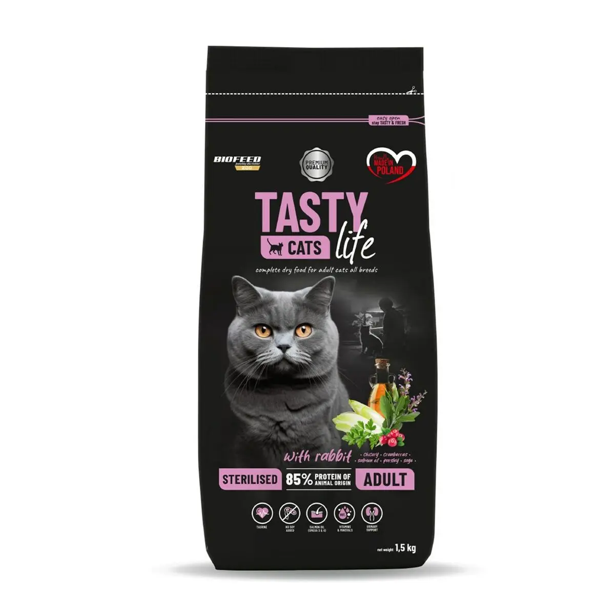 Cibo per gatti Biofeed Tasty Cats Life Coniglio 1,5 Kg