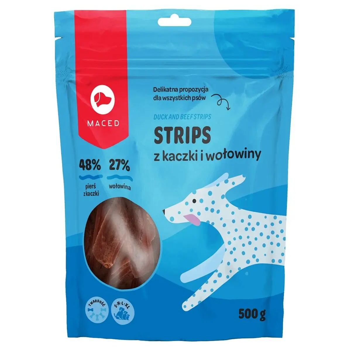 Snack per Cani Maced Duck and beef strips Carne di vitello Anatra 500 g