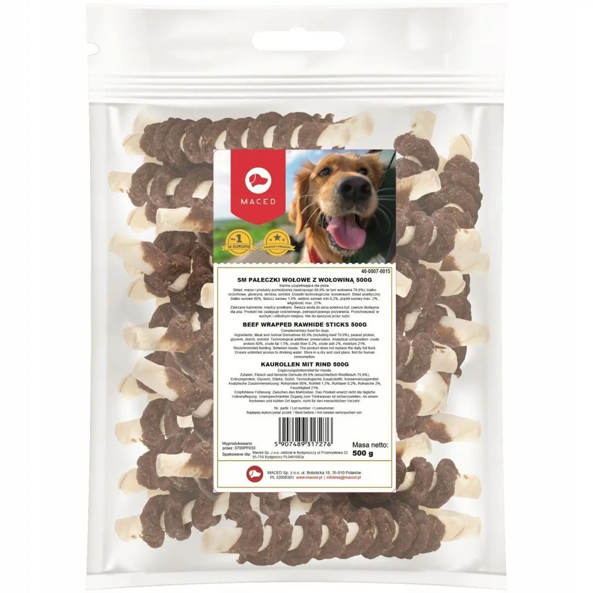 Snack per Cani Maced Carne di vitello Anatra 500 g