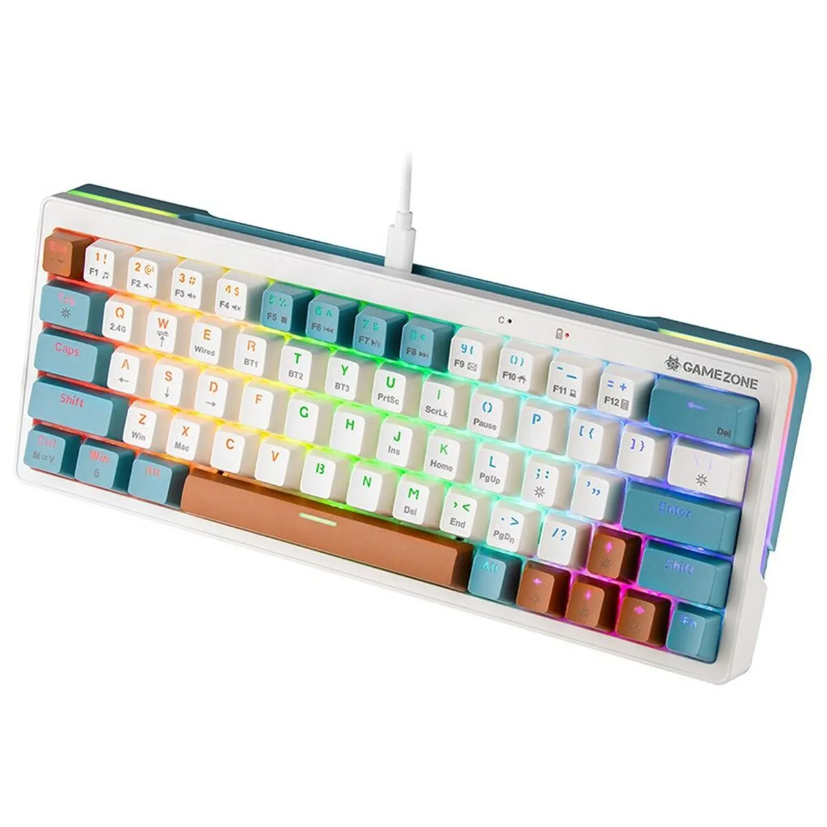 Tastiera meccanica Tracer TRAKLA47303 Bianco Multicolore QWERTY