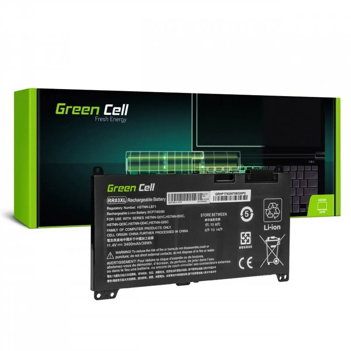 Batteria per Laptop Green Cell HP183 Nero 3400 mAh