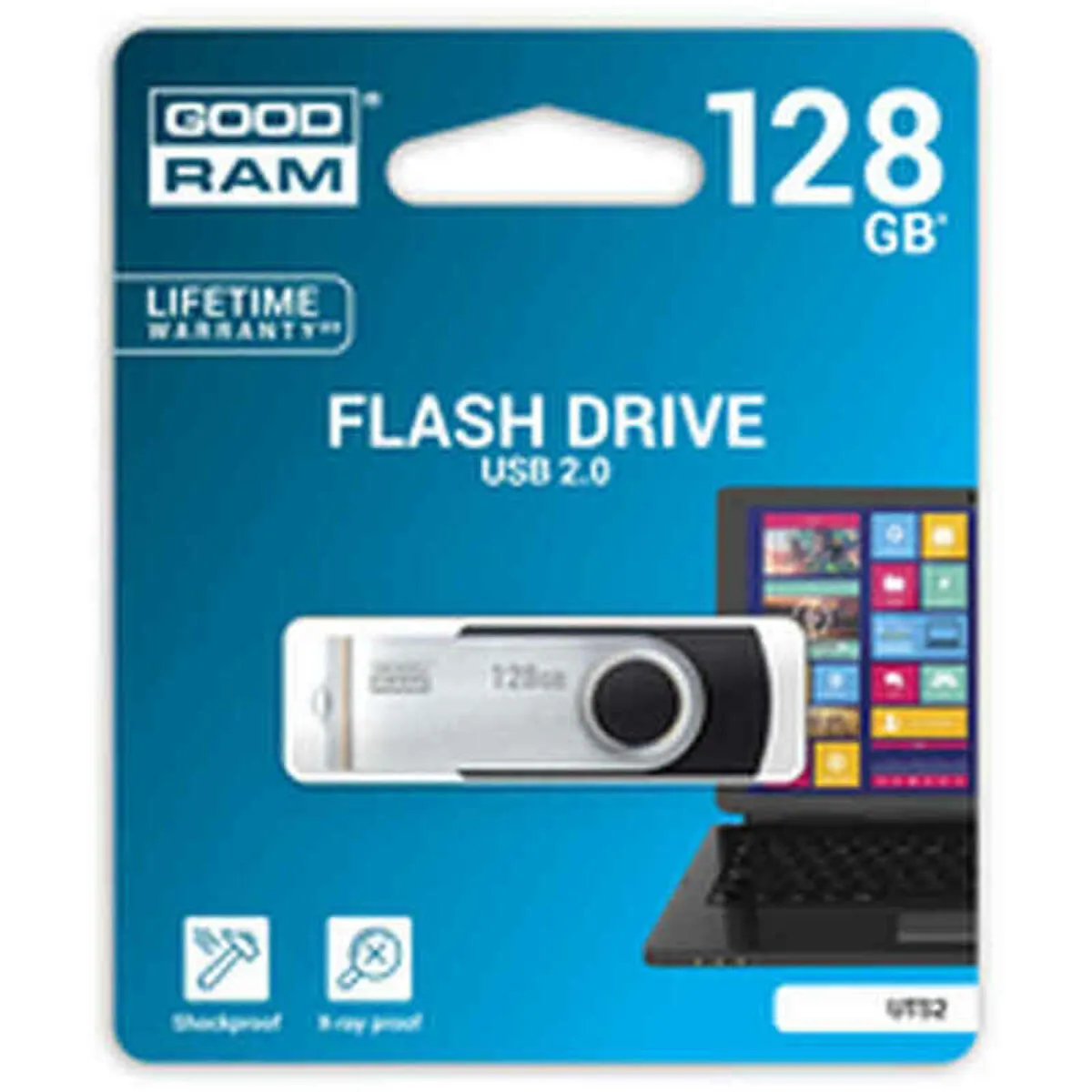 Memoria USB GoodRam UTS2 128 GB Portachiavi Nero Nero/Argentato 128 GB