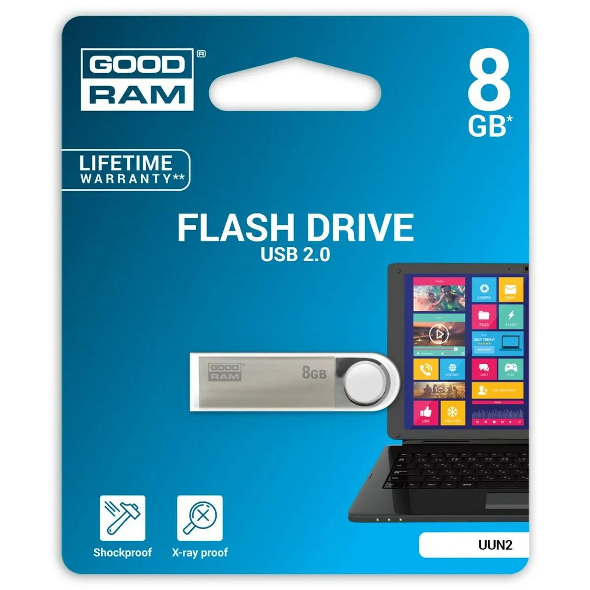 Memoria USB GoodRam UUN2 Nero Argentato 8 GB