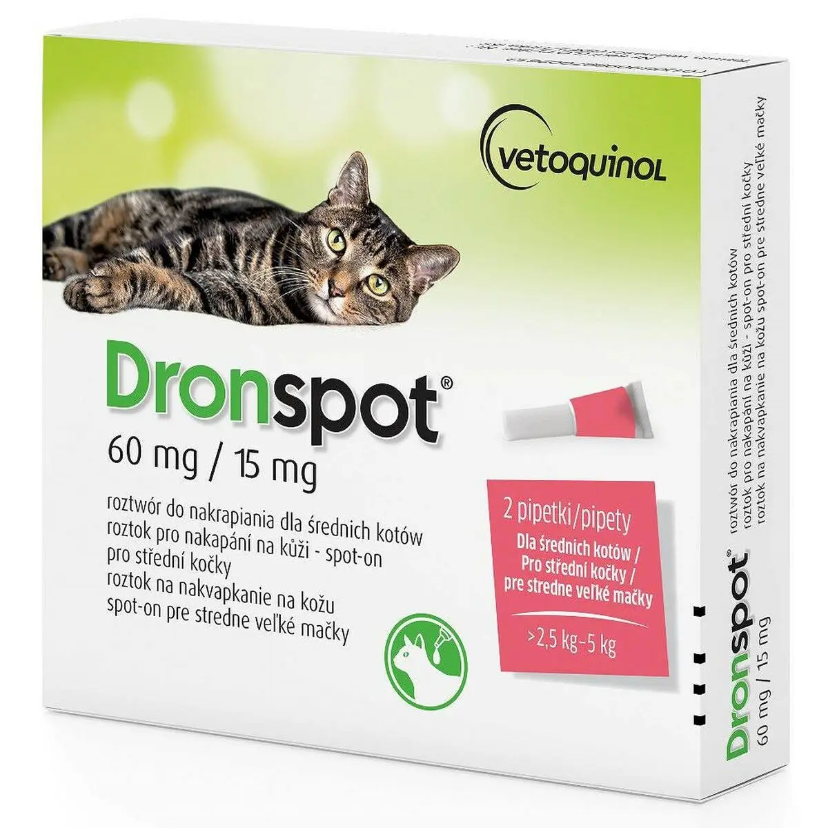 Anti-parassiti Vetoquinol Dronspot 70 g 2 Unità