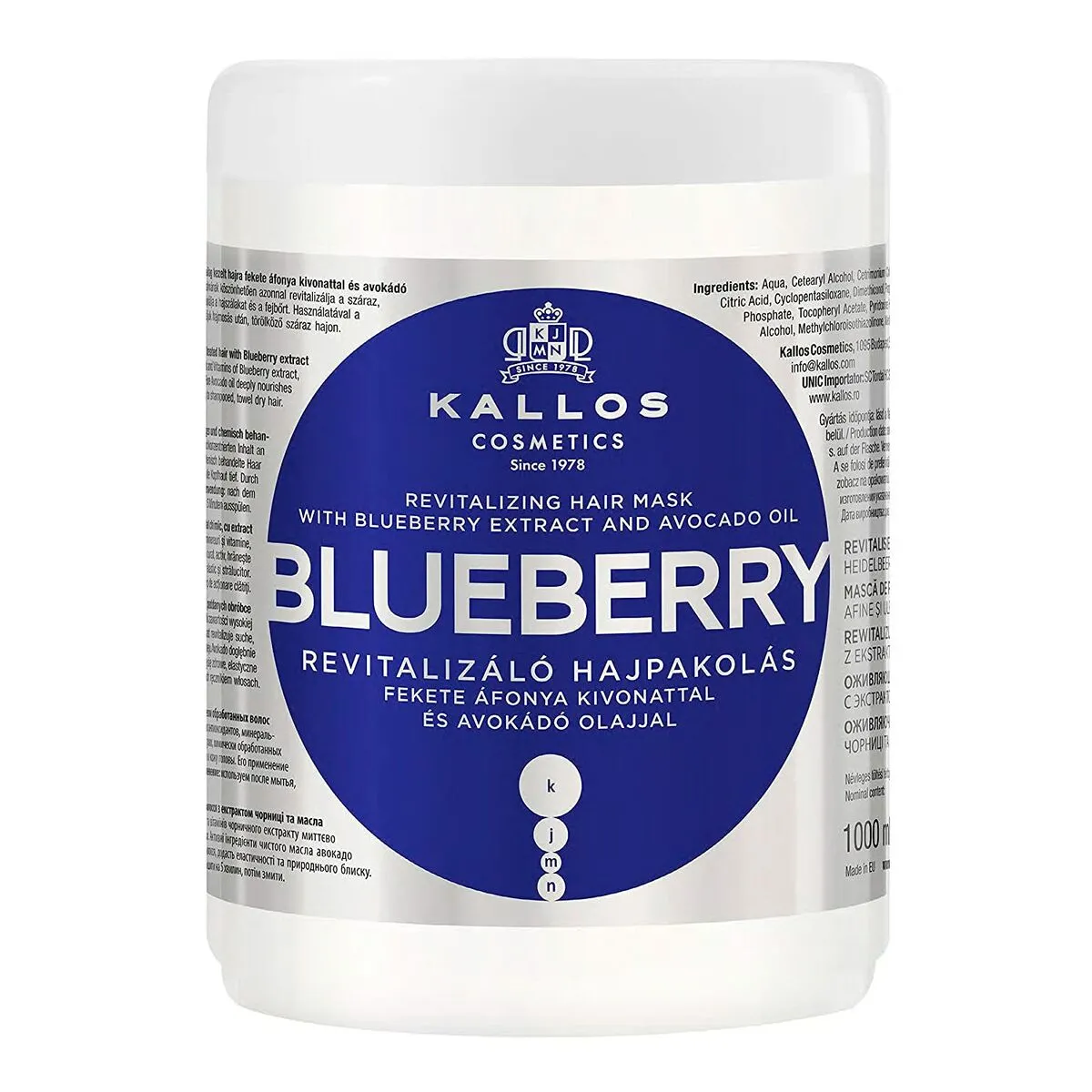 Maschera Rivitalizzante Kallos Cosmetics Blueberry 1 L