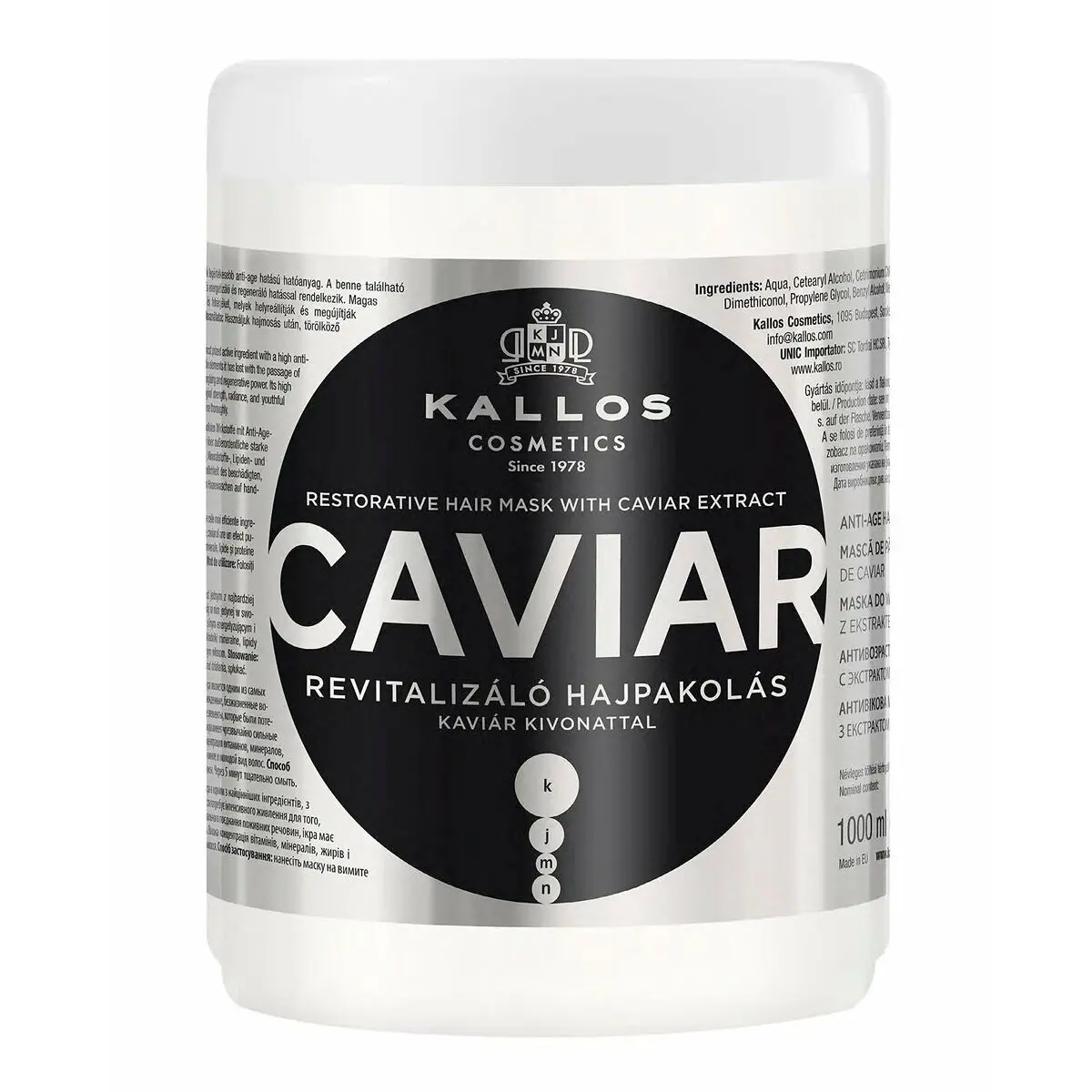 Maschera Riparatrice per Capelli Kallos Cosmetics Caviar 1 L