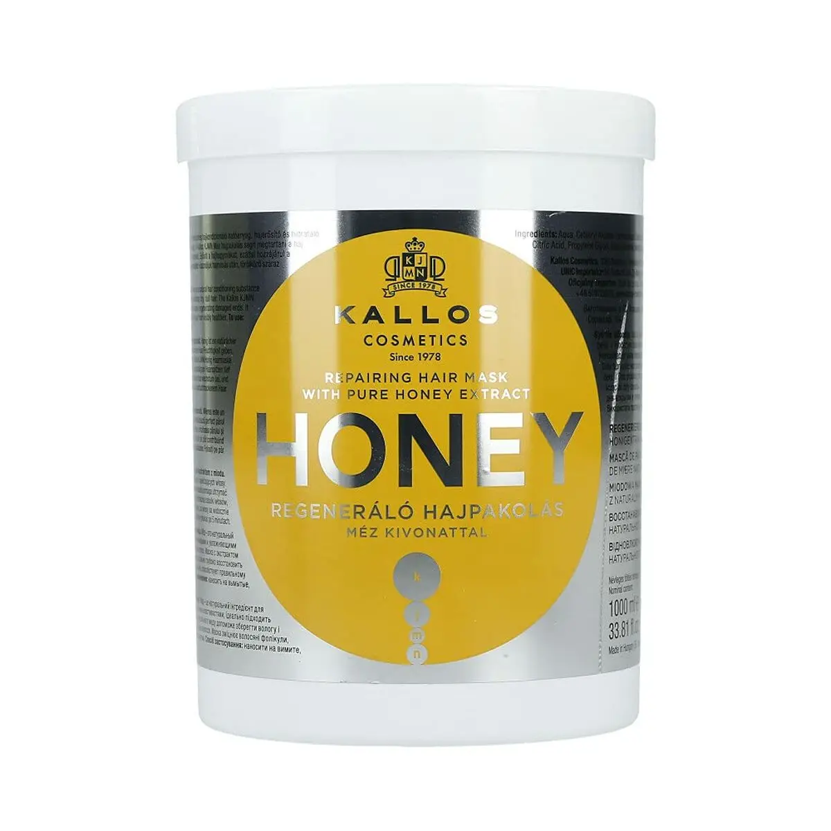 Maschera Riparatrice per Capelli Kallos Cosmetics Honey 1 L