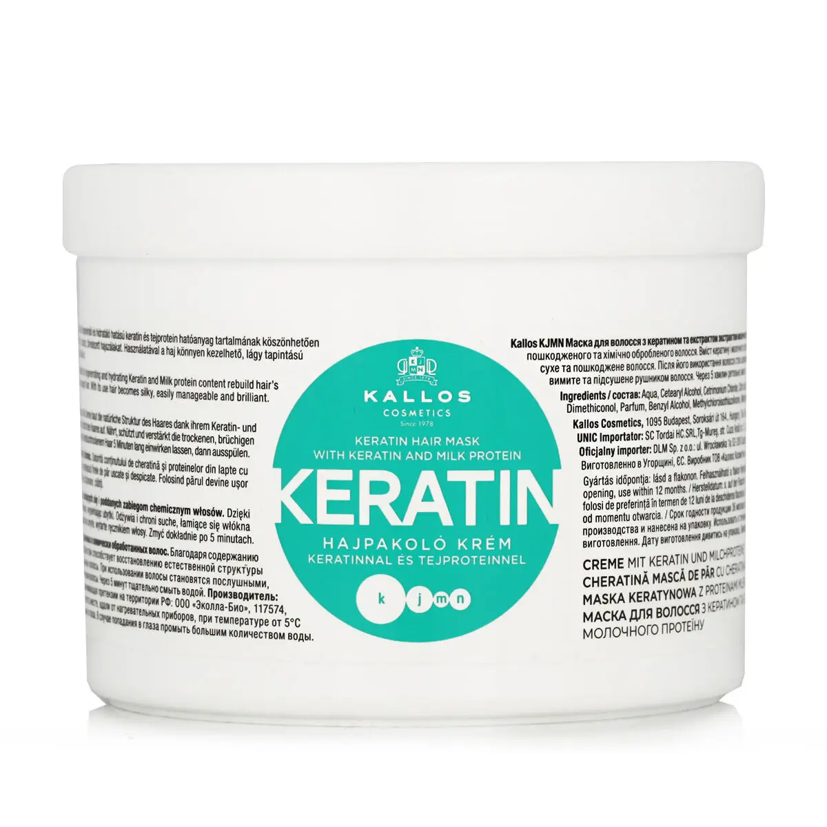 Maschera Riparatrice per Capelli Kallos Cosmetics Keratin 500 ml