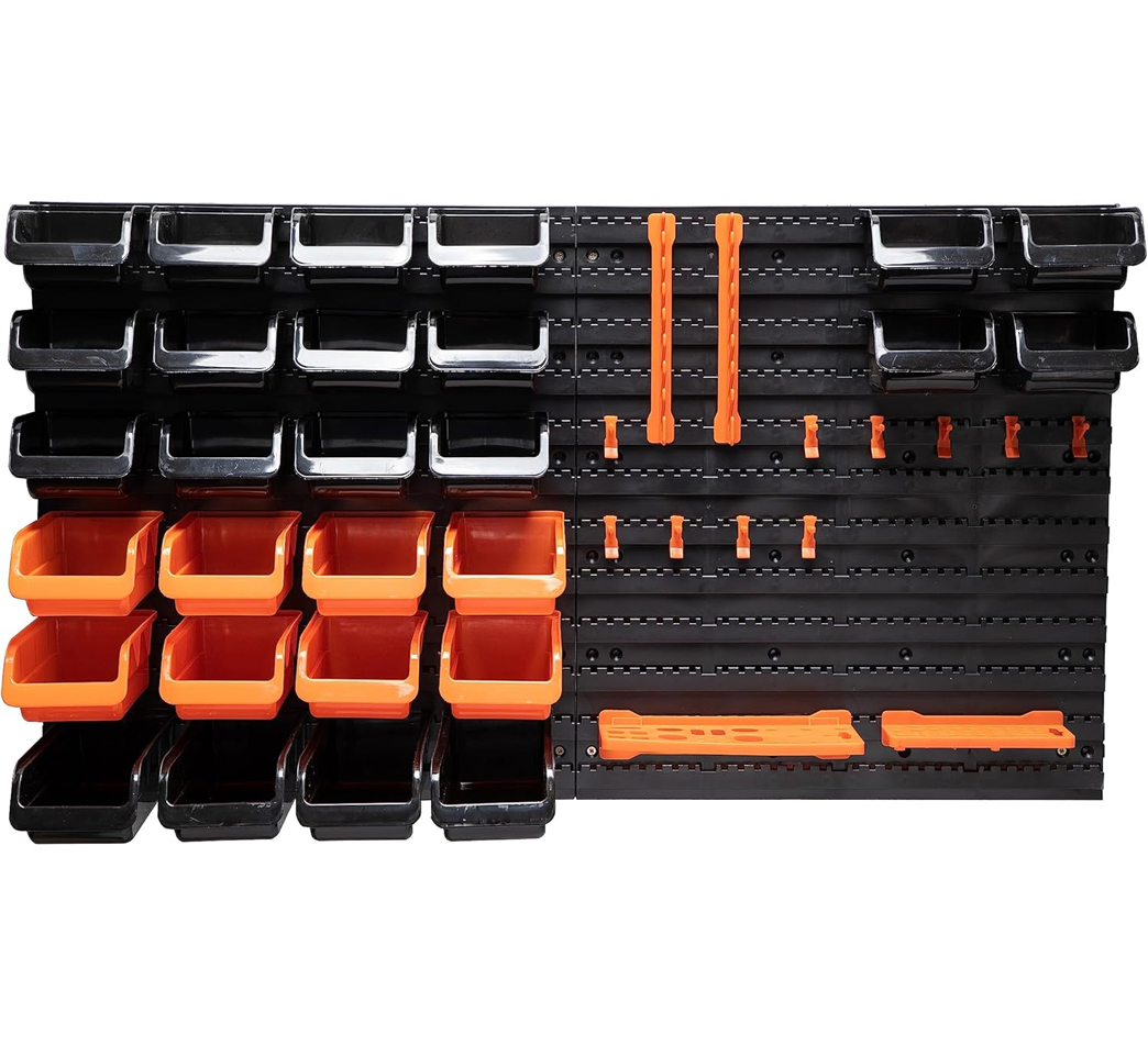 BLACK+DECKER Porta Attrezzi a Parete 43 Pz Organizer in Plastica Muro 98x23x43cm (1)