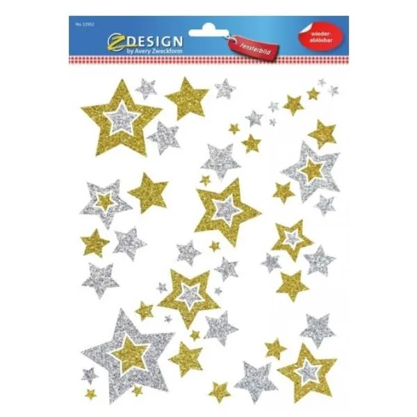 VETROFANIA STELLE ORO ARGENTO