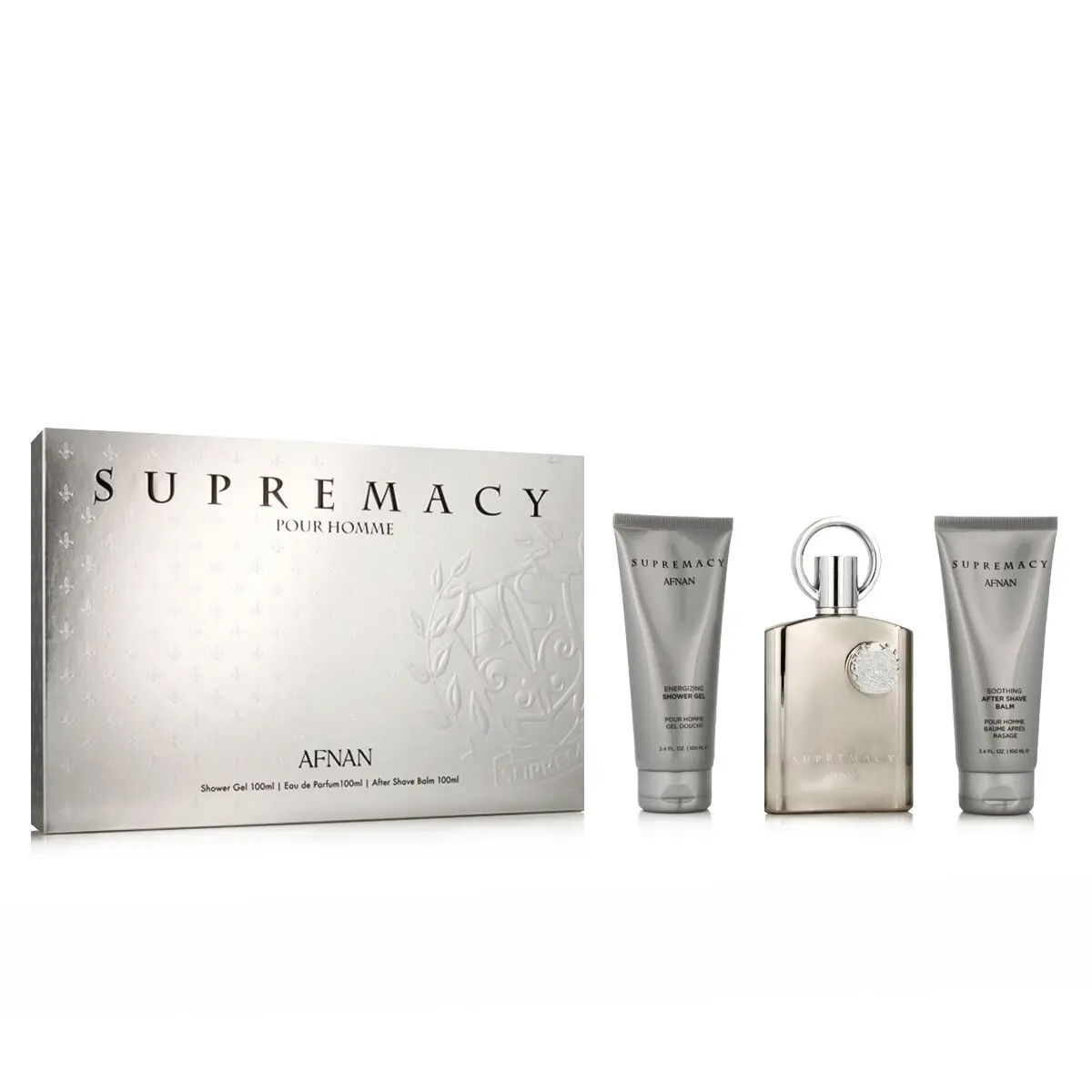 Cofanetto Profumo Uomo Afnan 3 Pezzi Supremacy Silver