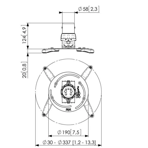 PPC1500W SUPPORTO A SOFFITTO SCOMPA