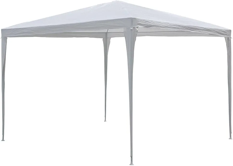 Gazebo Giardino 3x3 mt in Metallo Telo Impermeabile Bianco Terrazzo Stand Fiera (1)