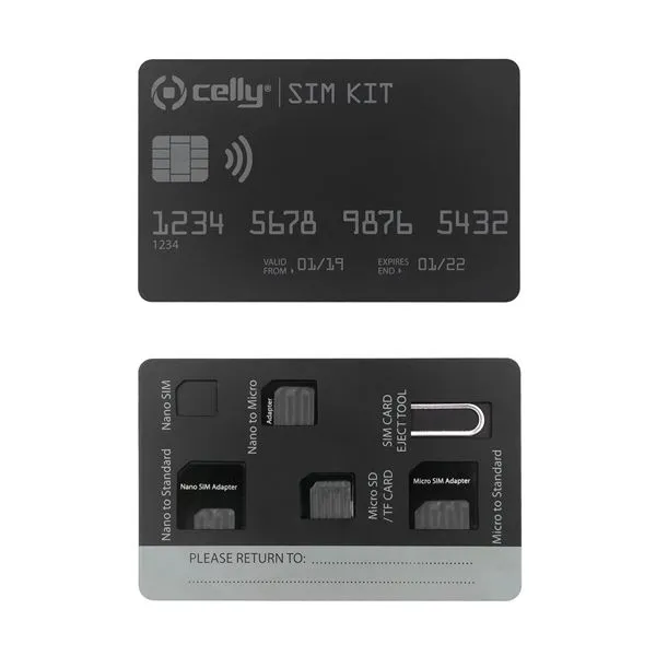 UNIVERSAL KIT X SIM CARD WITH CLIP