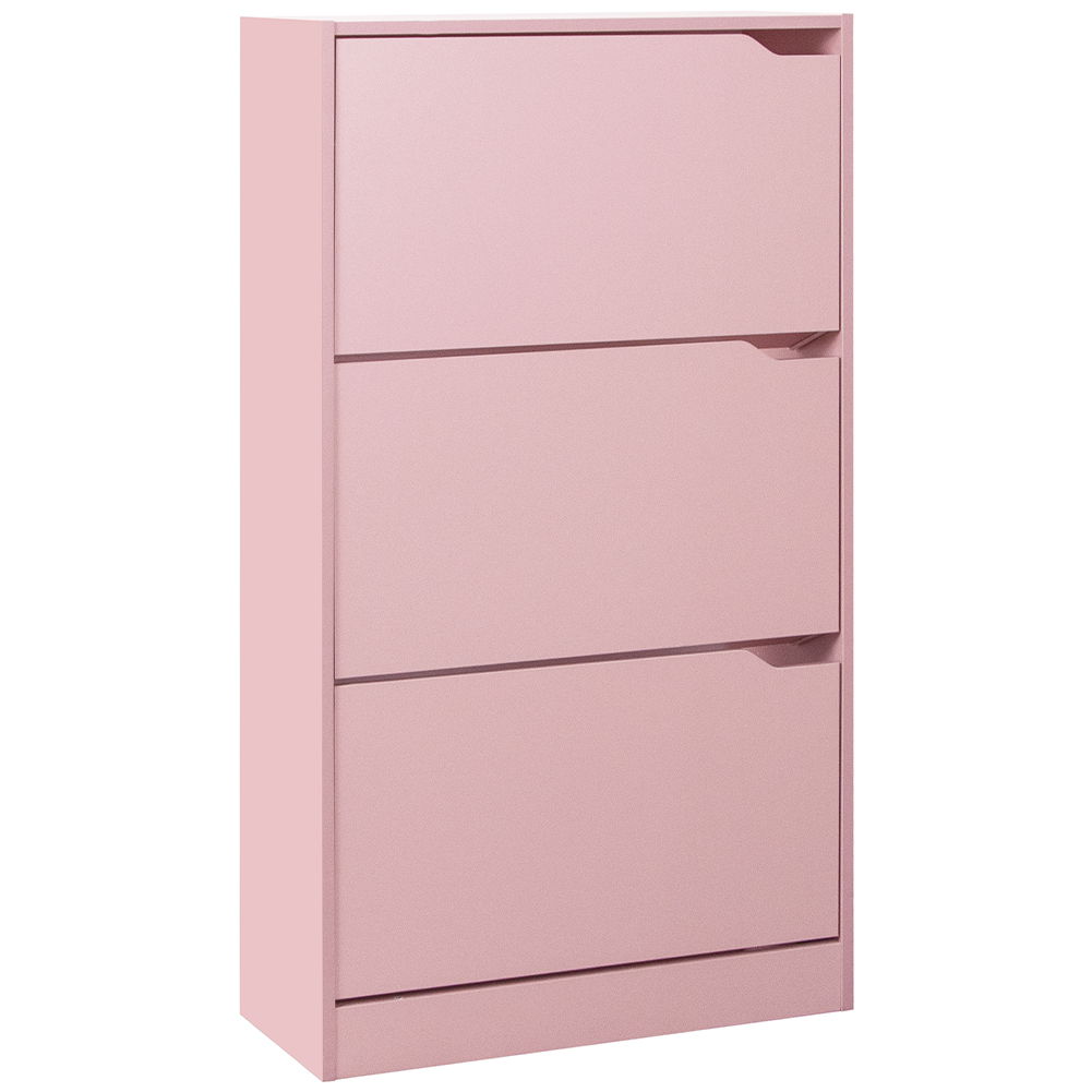 Scarpiera 3 Ante Ripiani Doppia Profondità Porta Scarpe Colore Rosa 63x24x115cm (1)