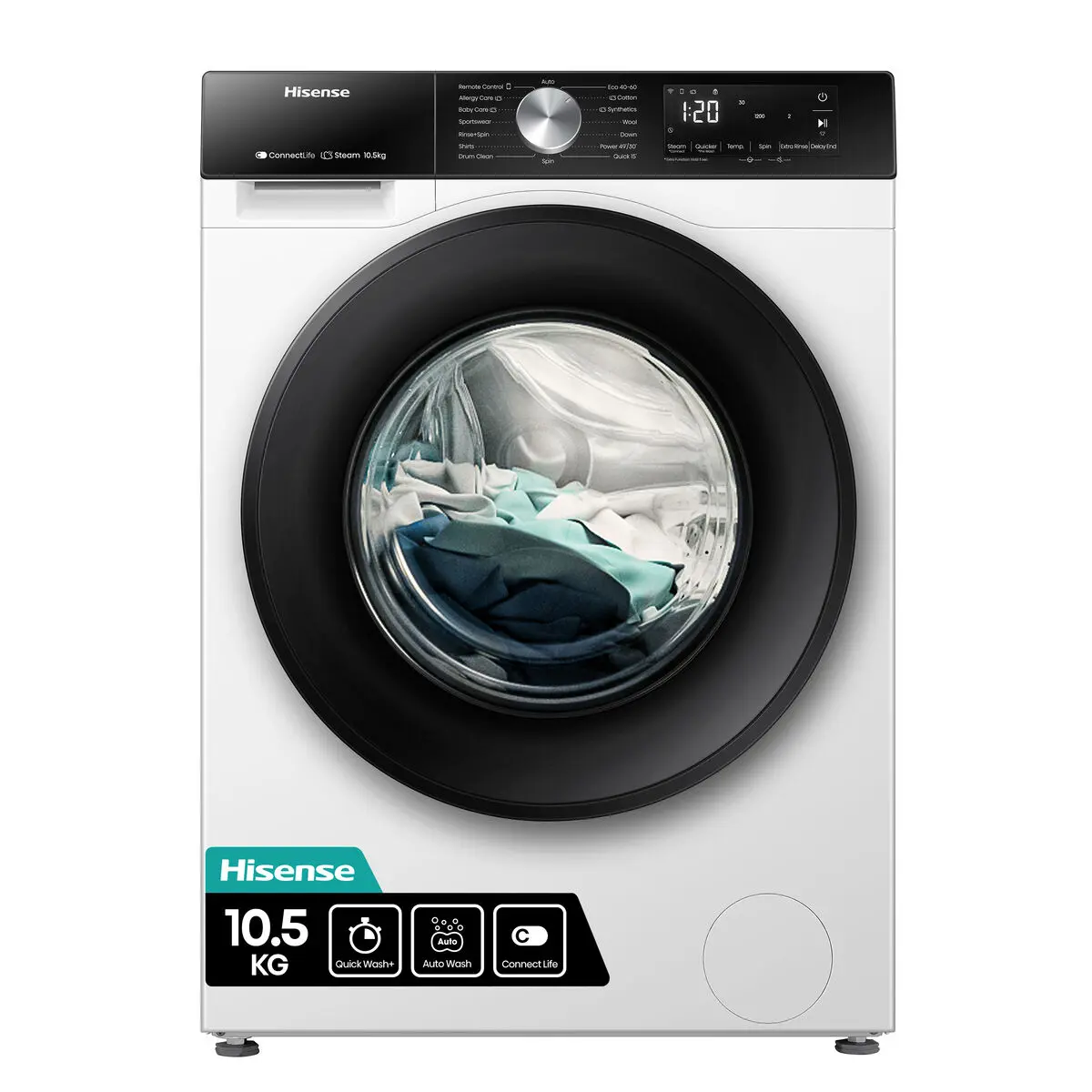 Lavatrice Hisense WF3S1043BW3 59,5 cm 1400 rpm 1000 rpm 10,5 kg