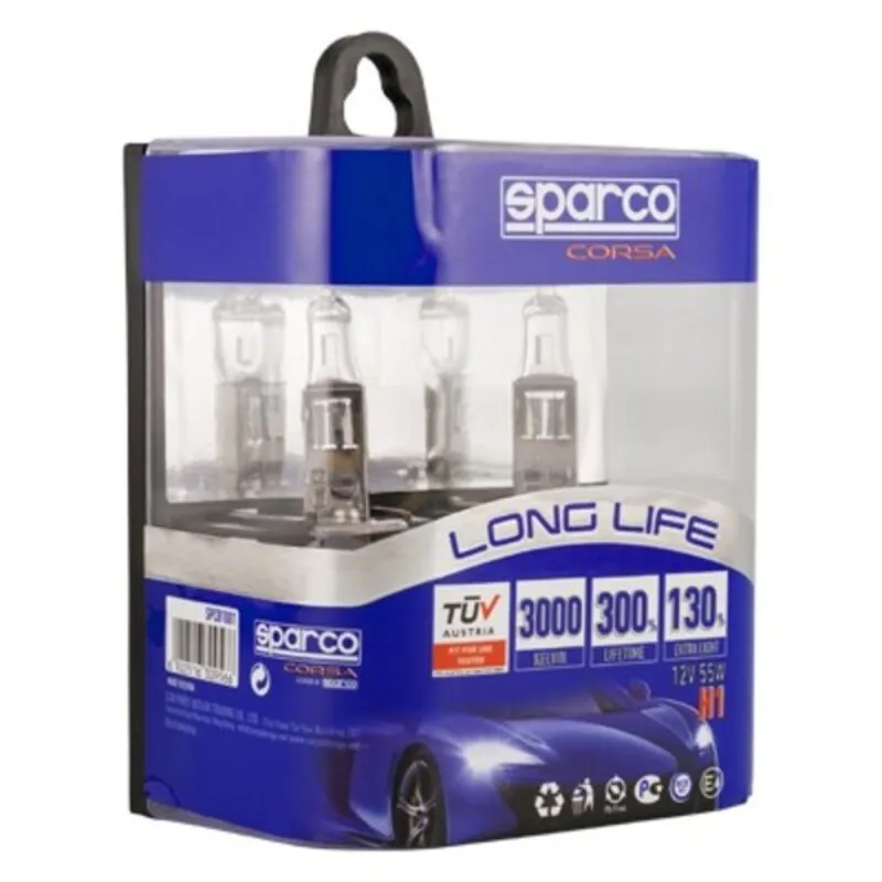 Lampadina per Auto Sparco Long Life E-Mark H1 12V 55W 3000K