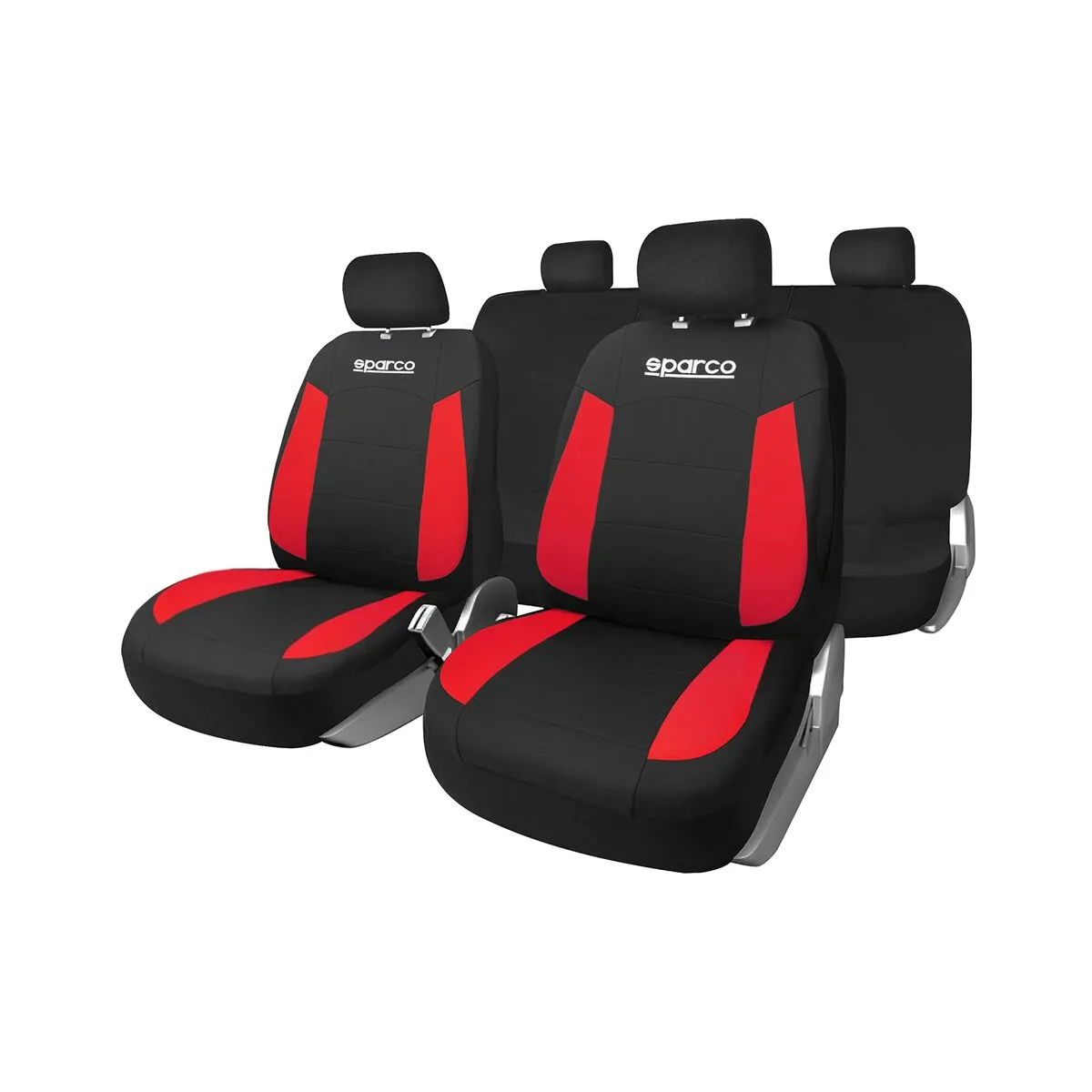 Set di Coprisedili Sparco Strada Nero/Rosso