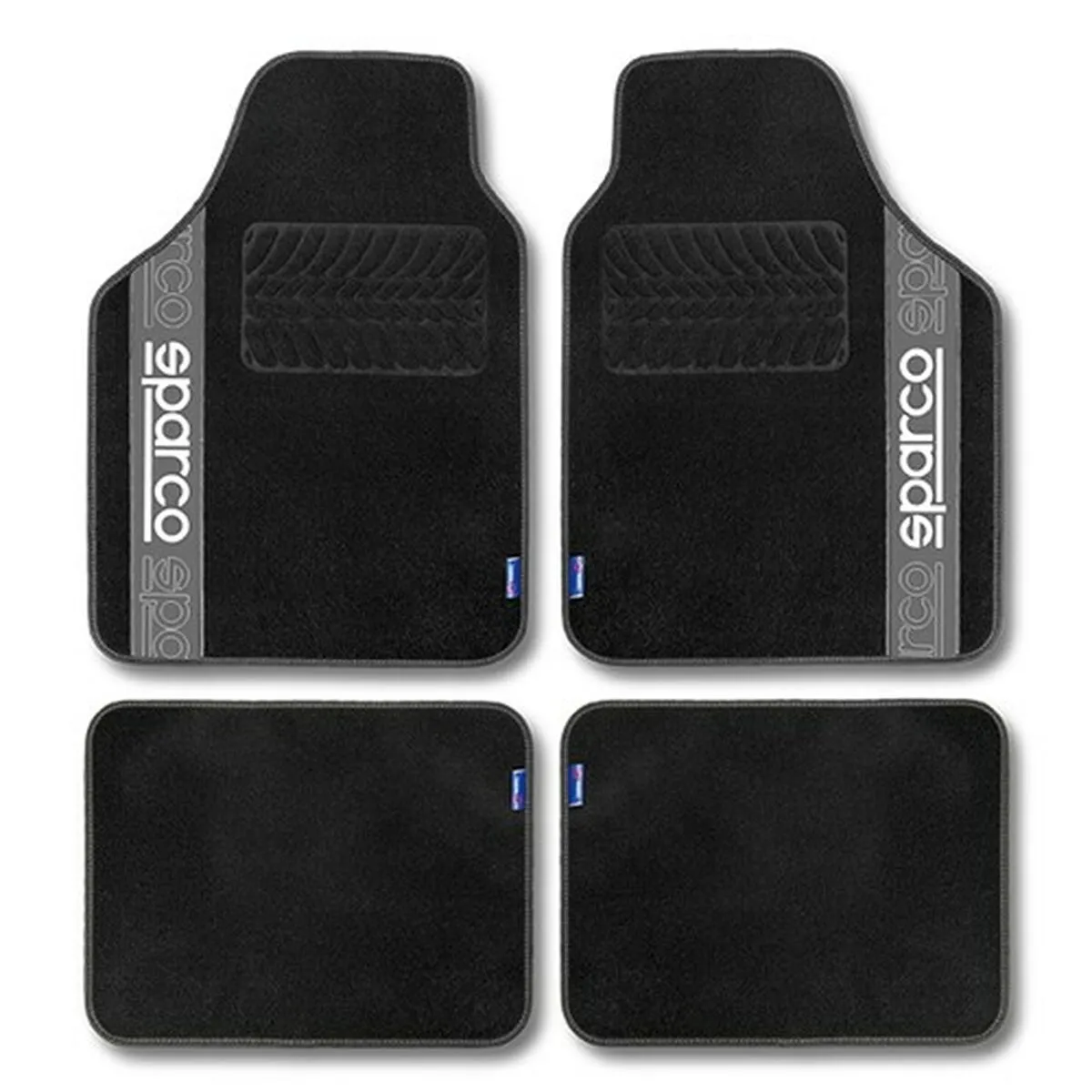 Set di Tappetini per Auto Sparco F510 Tappeto Universale Nero Grigio 4 Pezzi