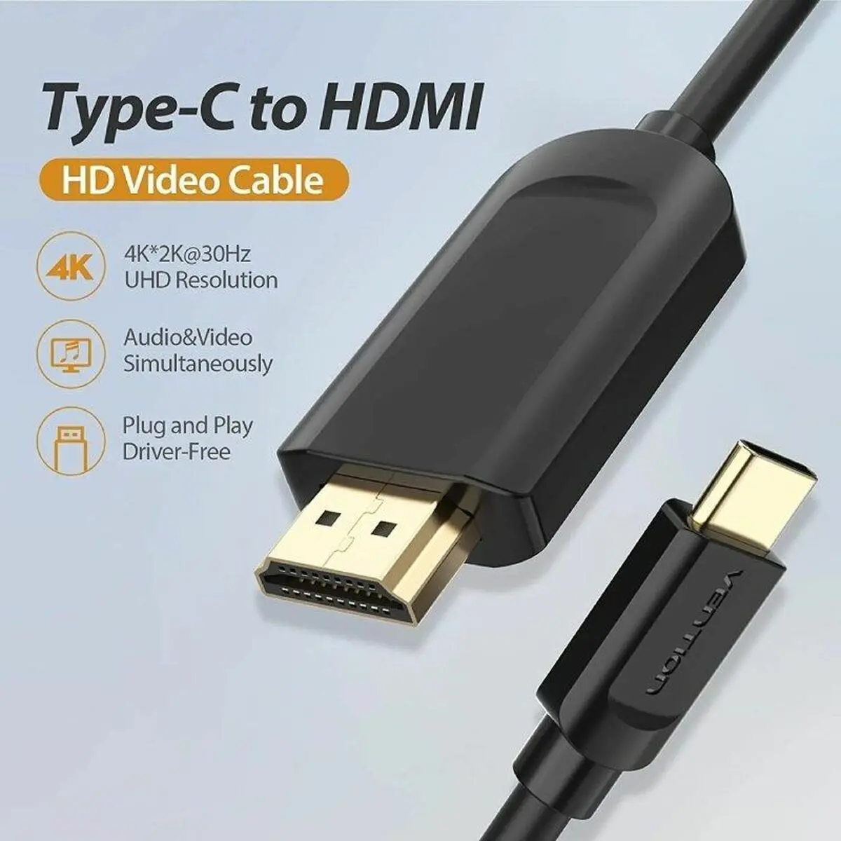 Cavo HDMI Vention CGUBH 2 m Nero Dorato