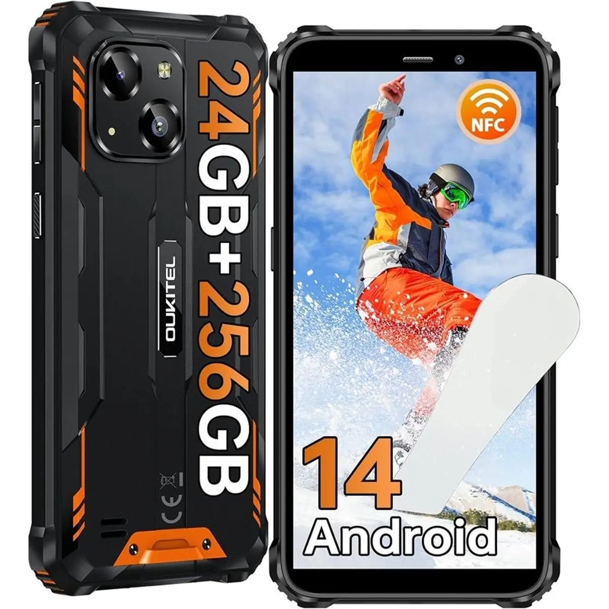 Smartphone Oukitel WP32 PRO 6" UNISOC T606 6 GB RAM 256 GB Nero Arancio