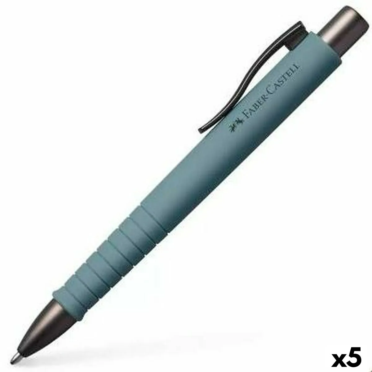 Penna Faber-Castell Poly Ball XB Ricaricabile Grigio (5 Unità)