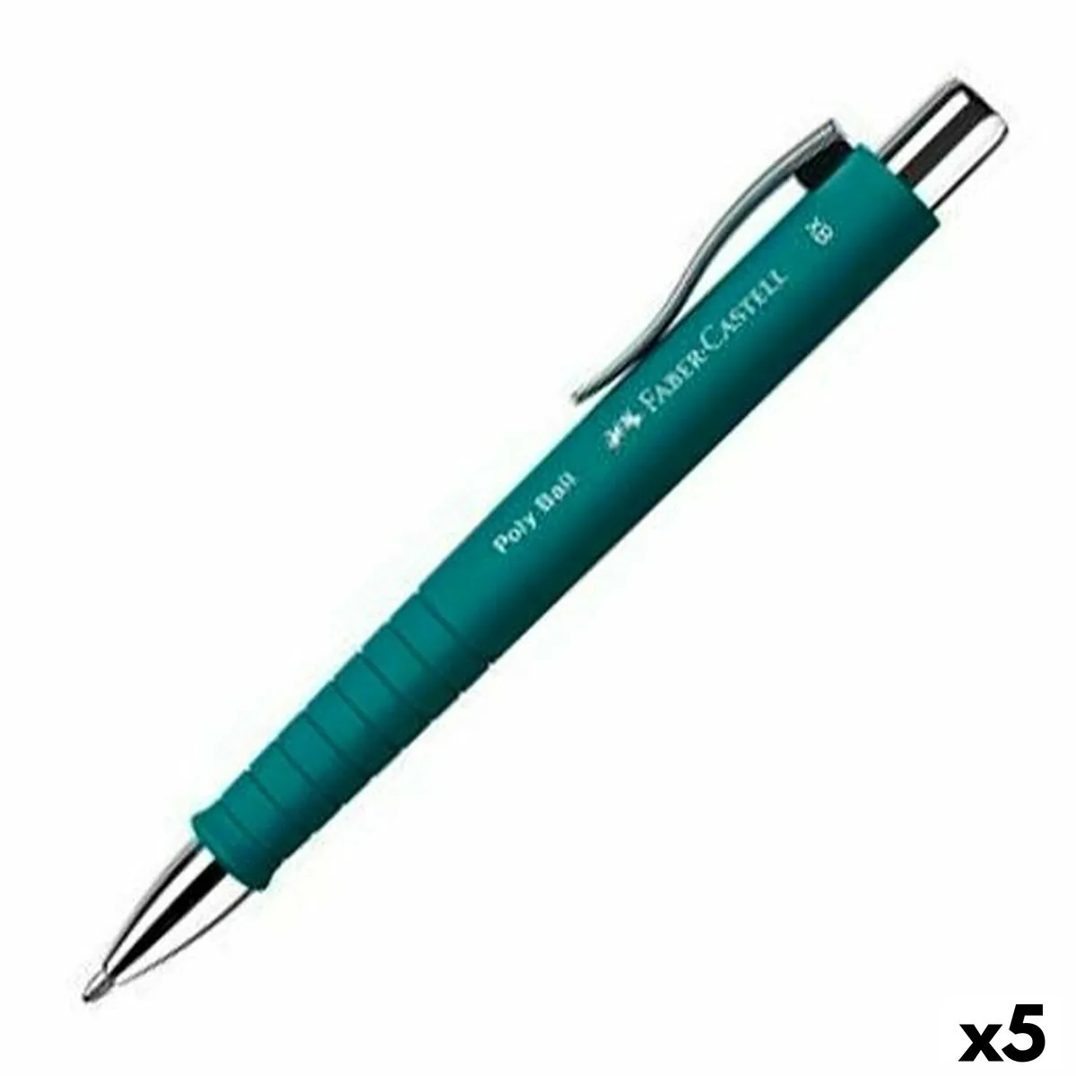 Penna Faber-Castell Poly Ball XB Verde Smeraldo (5 Unità)