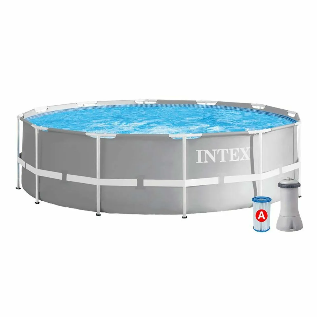 Piscina Smontabile Intex Prism Frame 6503 l Rotonda Impianto di depurazione per Piscina (366 x 76 cm)