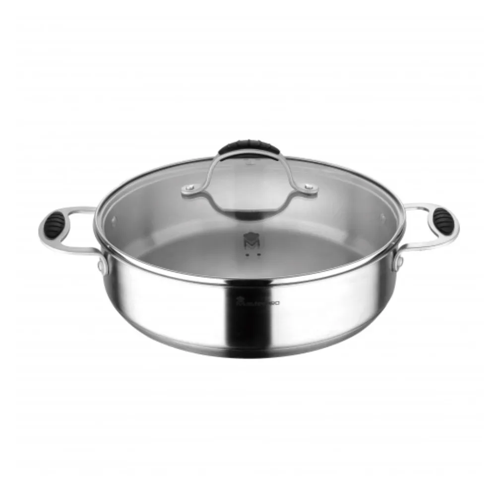 Casseruola con coperchio in vetro Masterpro Q3521 4,5 L Acciaio inossidabile