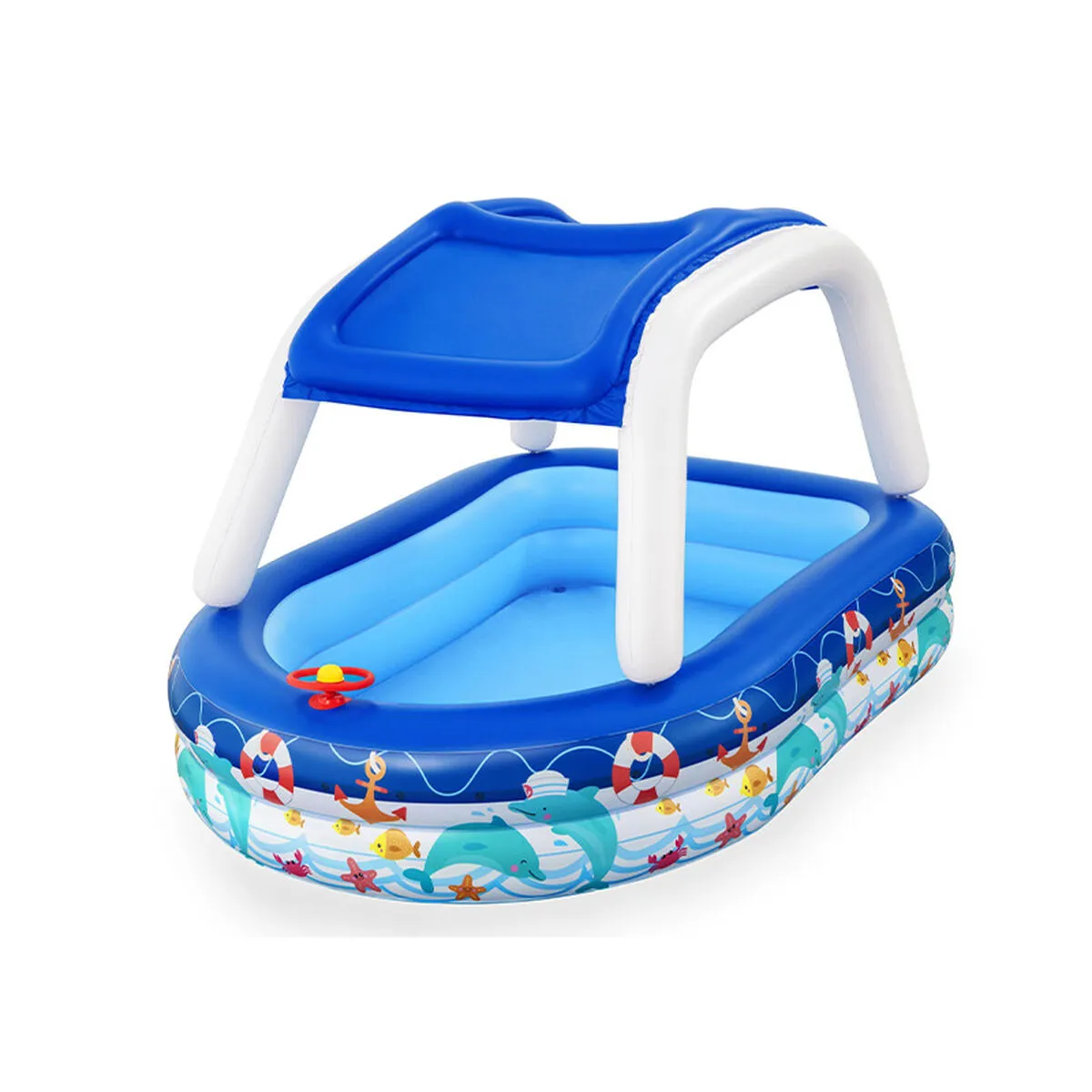 Piscina Gonfiabile per Bambini Bestway Barca 213 x 155 x 132 cm Bianco