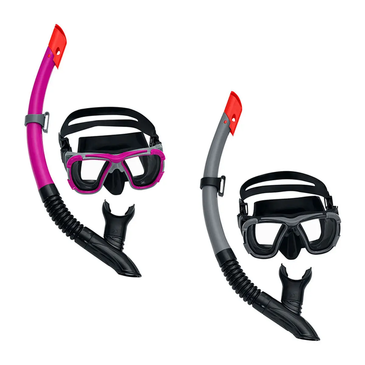 Occhialini da Snorkeling e Boccaglio per Bambini Bestway Grigio Rosa Adulto