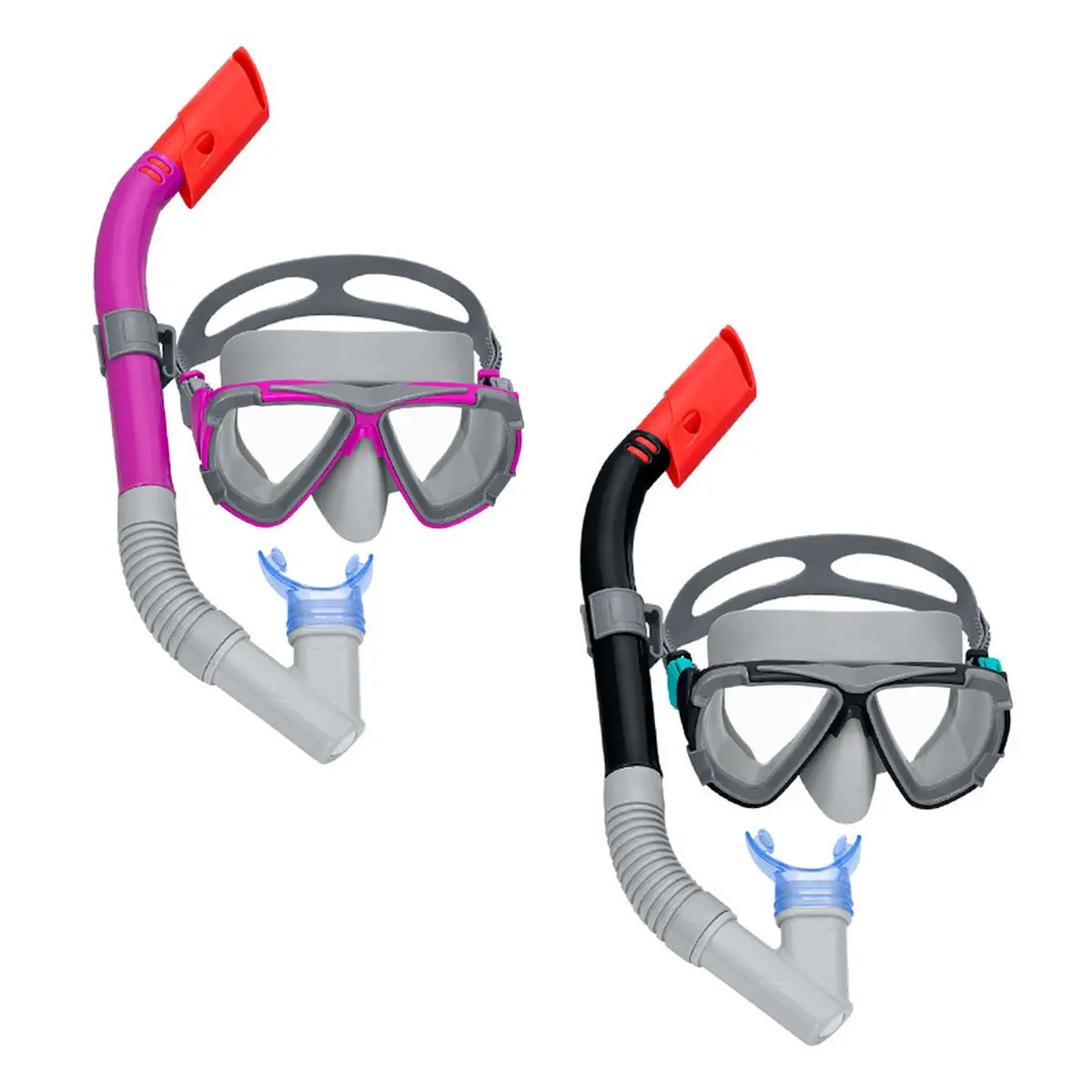 Occhialini da Snorkeling e Boccaglio per Bambini Bestway Nero Rosa Adulto Multicolore