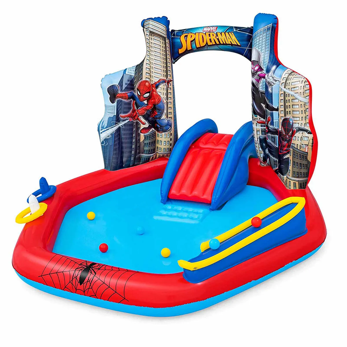 Piscina per bambini Bestway Parco giochi Spiderman 211 x 206 x 127 cm