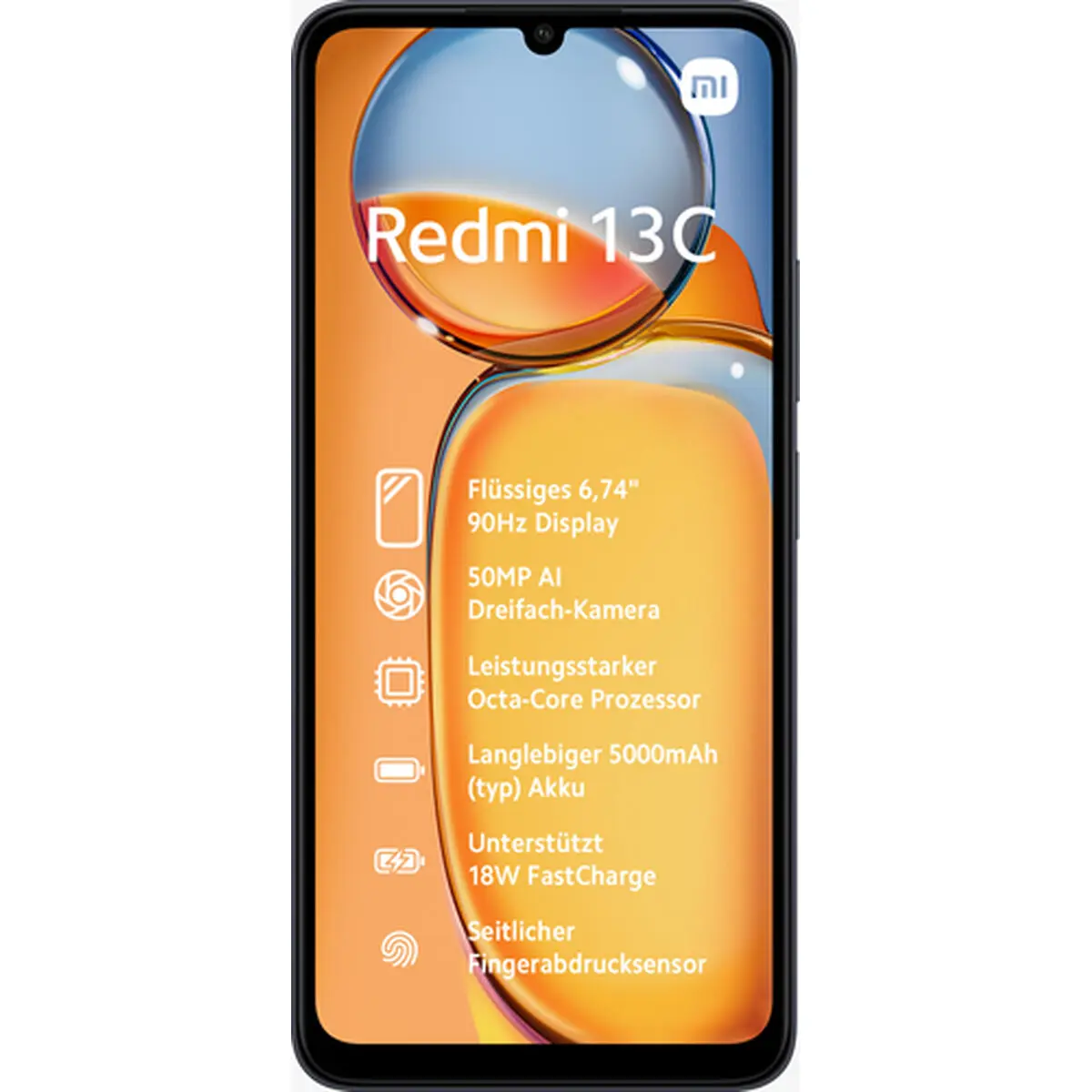 Smartphone Xiaomi Redmi 13C MediaTek Helio G85 4 GB RAM 128 GB Nero Midnight black