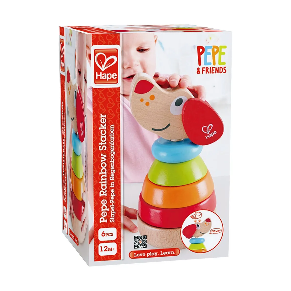 Gioco di Legno Hape Pepe Rainbow Stacker